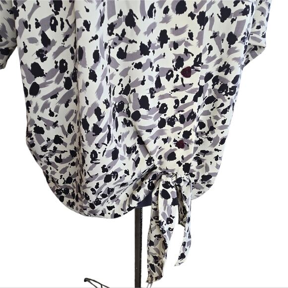 Roberta Di Castelli vintage plus size tie waist short sleeve loose fit blouse 1X - Picture 3 of 10